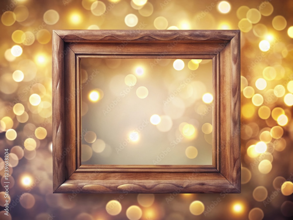 Poster bokeh effect on hand-drawn frame: artistic background for design projects