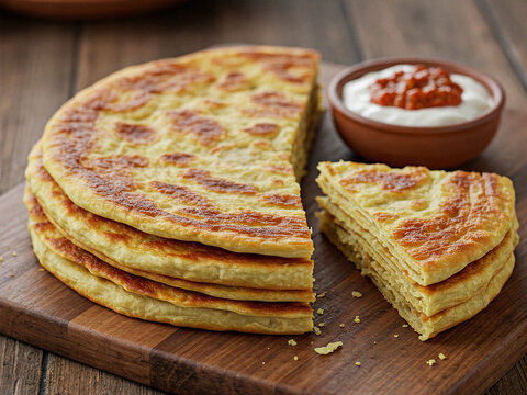 Flia is a traditional Kosovar dish made from layers of thin dough that are cooked on a tava (a type of griddle).