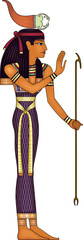 Serket.Egyptian ancient symbol. Isolated figure of ancient egypt deities.Religion icon.Culture.Design element.
