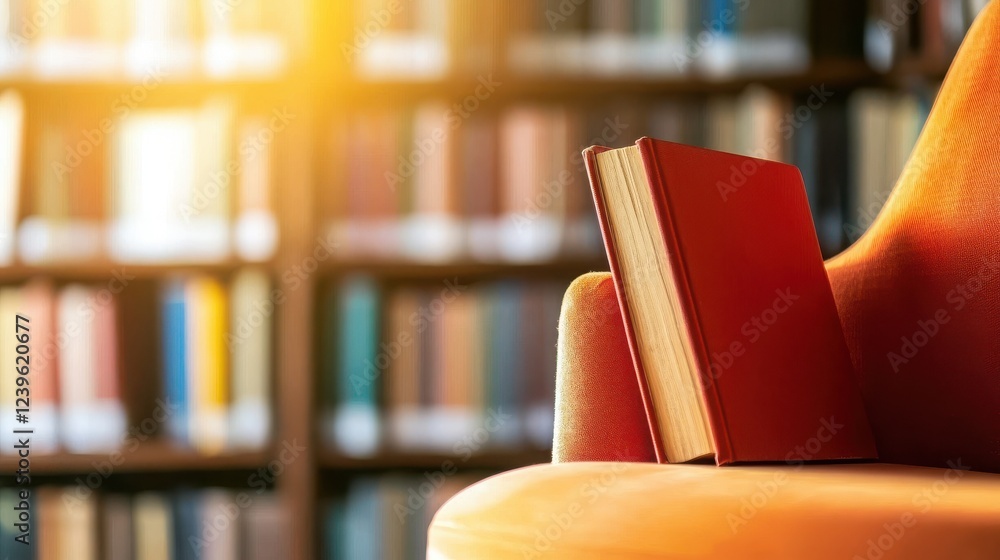 Poster elegant reading area in a modern library cozy environment with stylish design inviting viewpoint for