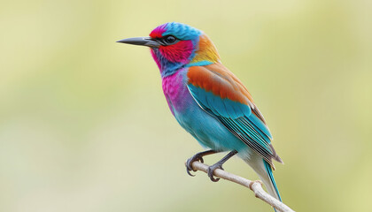 Obraz premium Beautiful lilacbreasted roller (Coracias caudatus) , with white tonespng