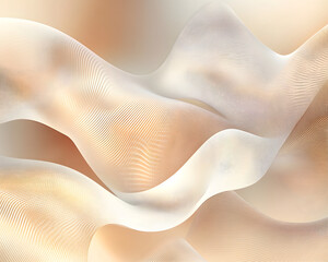 Abstract Beige and White Wave Pattern