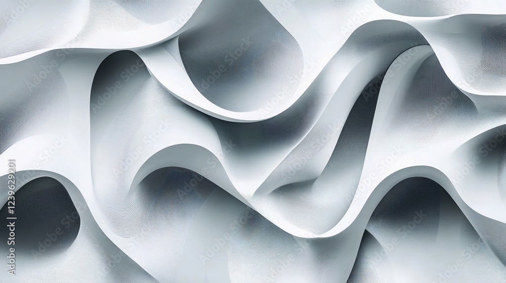 Poster abstract flowing white forms create a dynamic and elegant background design