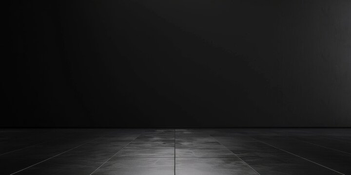 A pure black canvas with subtle, minimalist grid layouts, Open and orderly design