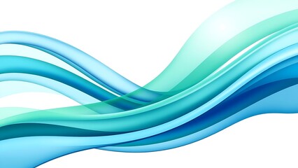 Abstract background flowing blue green waves overlapping motion fluidity suitable for design projects presentations digital art