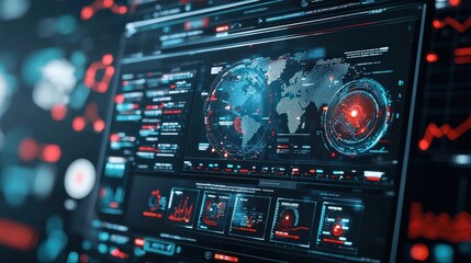 Obraz premium A dynamic dashboard displaying carbon offset statistics.