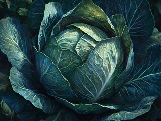 Fototapeta premium head of cabbage on the field