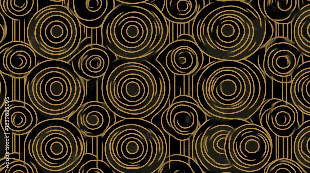 Poster abstract geometric seamless pattern with concentric circles and vertical lines