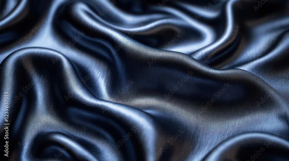 Poster luxurious dark fabric draping softly with elegant texture