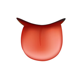 Tongue emoji 3D style icon. Yummy smile emoji with tongue. Throat illustration. Mouth emoticon reaction for chat or messenger