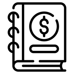 Accounting Book Line Icon
