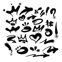 Street Art Graffiti tag symbol and grunge rock icon with spray paint effect