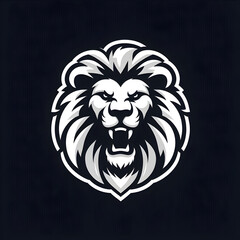 Obraz premium simple monochrome lion logo,