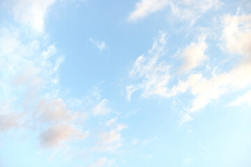 Sky replacement golden sunset clouds blue