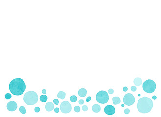 Japanese color frame watercolor polka dots light blue vector illustration title background