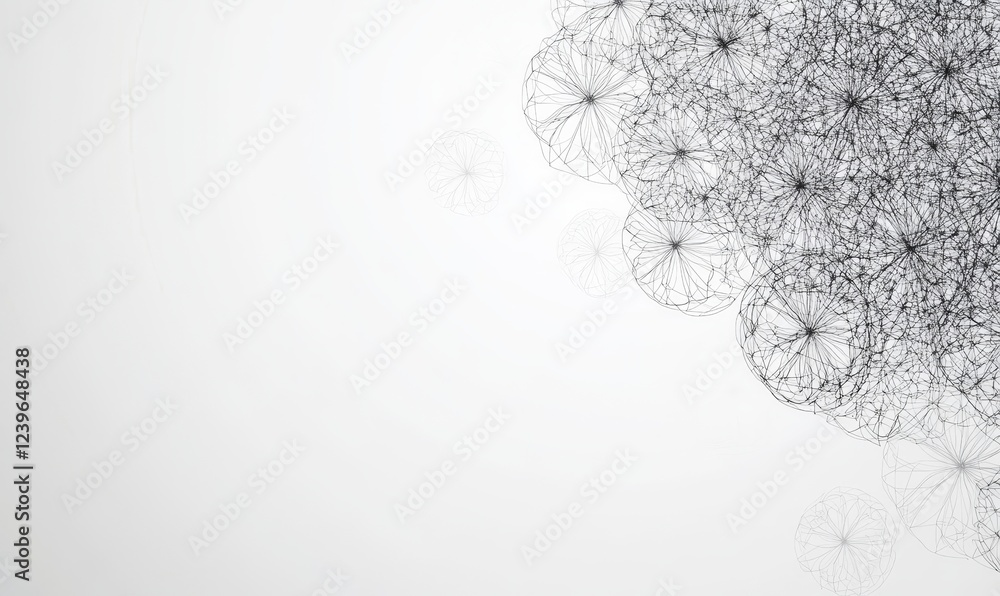 Poster an image with a silver gradient background that includes coronavirus icons in various tones, fractur