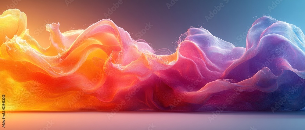 Poster colorful abstract waves creating a vibrant visual effect