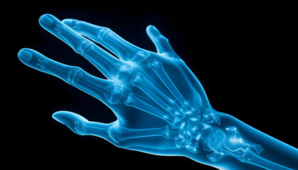 Fototapeta premium x ray of human hand , with white tonespng