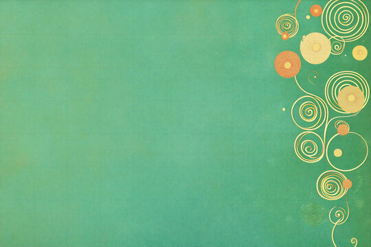 P Vibrant green background with playful spira