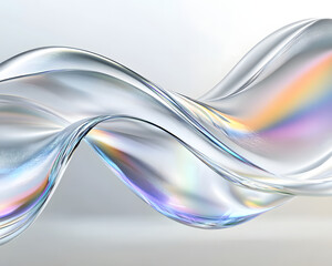Naklejka premium Abstract Iridescent Wave Form