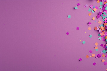 P Vibrant purple background with playful conf