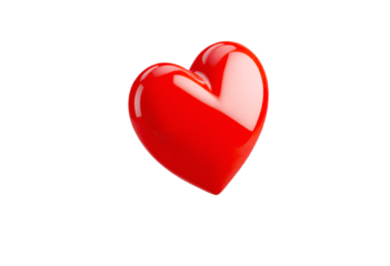 3d red heart isolate png Valentine's Day, celebrations, love themes, greeting cards, social media posts, and crafts.