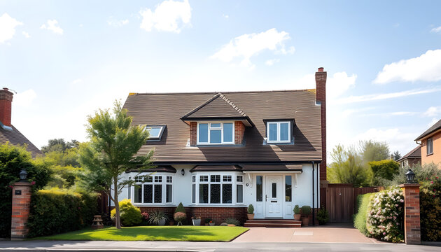 Semi-detached house in Pinner , with white tonespng