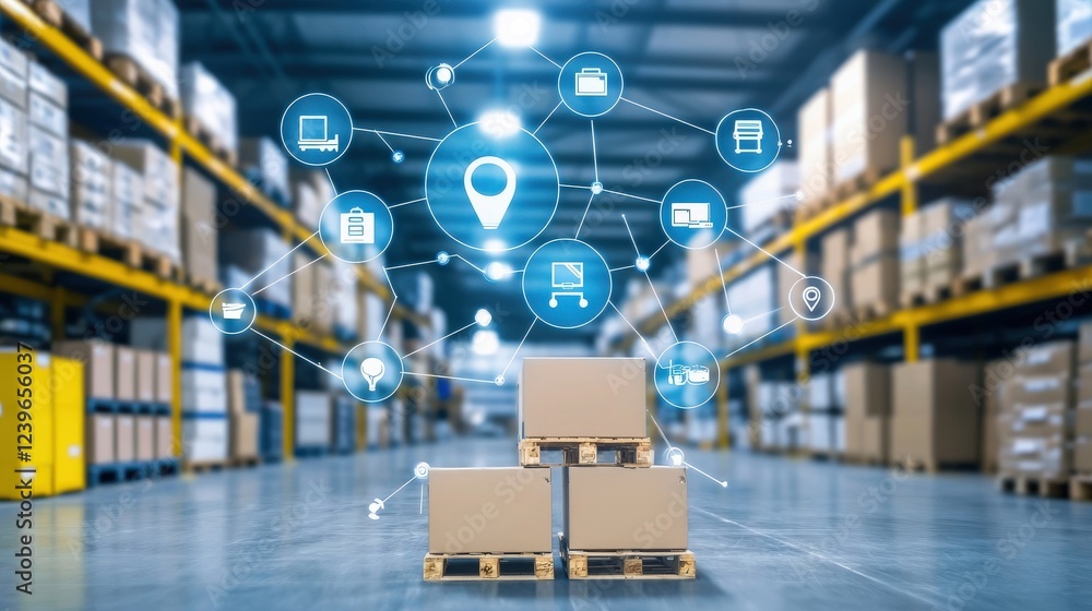 Poster advanced technology transforming storage and distribution.