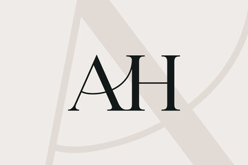 AH or HA letter logo icon design. Classic style luxury initials monogram.