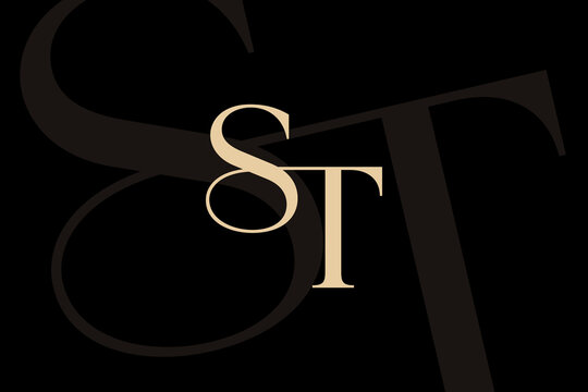 ST or TS letter logo icon design. Classic style luxury initials monogram.