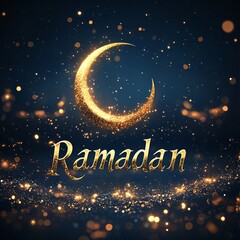 Naklejka premium Ramadan text card