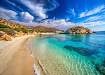Donousa Island Greece: Secluded Sandy Beach Summer Landscape Photography