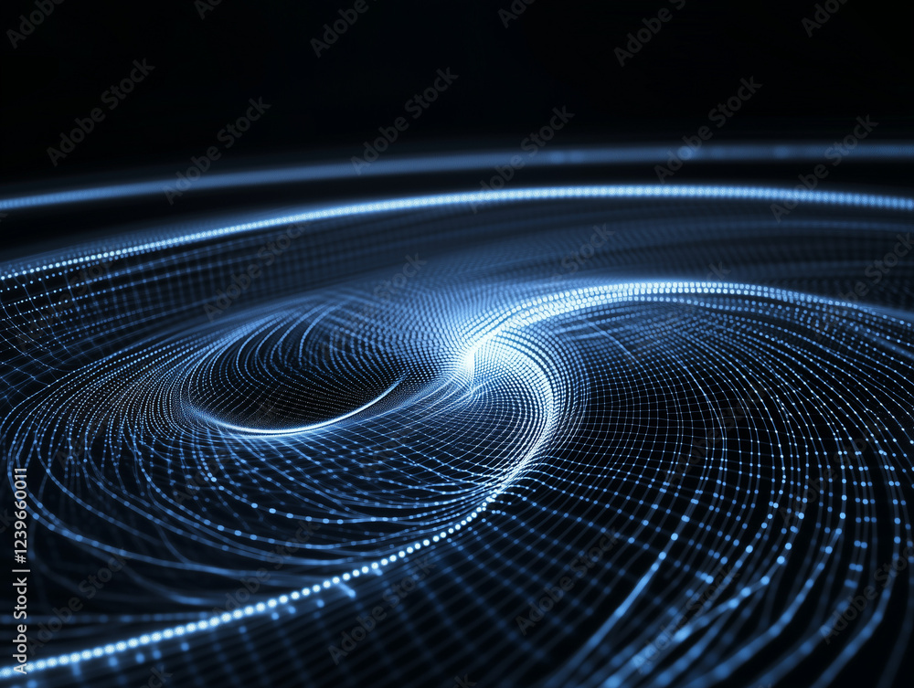 Poster abstract technology background featuring interconnected lines encircling earth's surface, creating a
