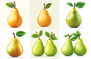 Elegant Pear Design with Yellow and Green Accents