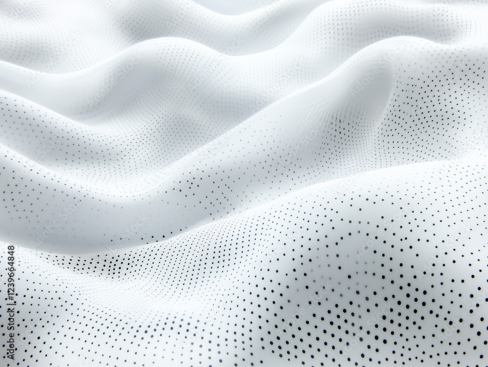 Poster abstract technology background features a striking blend of white and gray gradients, complemented b