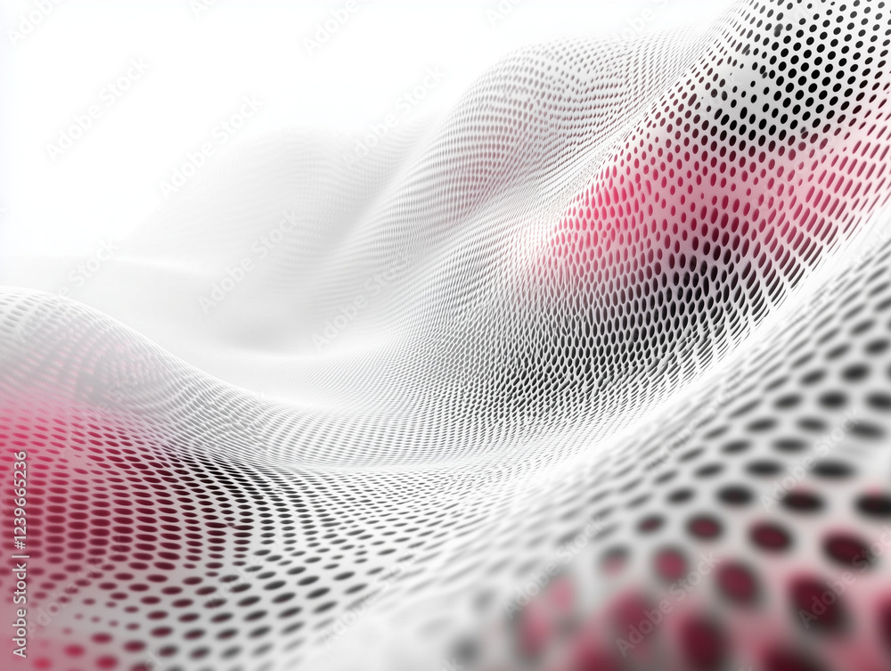 Poster abstract technology background features a striking blend of white and gray gradients, complemented b