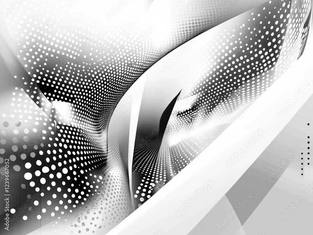 Aufkleber abstract technology background features a striking combination of white light and grey tones, evokin