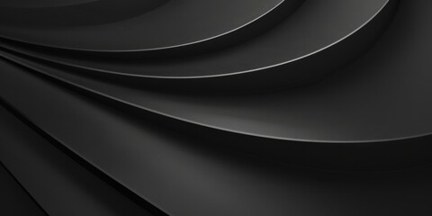 A pure black surface with clean, minimalist intersecting arcs, Symmetrical and flowing composition