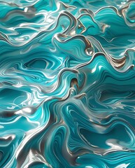 Obraz premium Beautiful Ocean Waves with Soft, Gentle Curves and Warm Sunlight Reflecting off the Water, Creating a Calm, Serene Coastal Landscape 