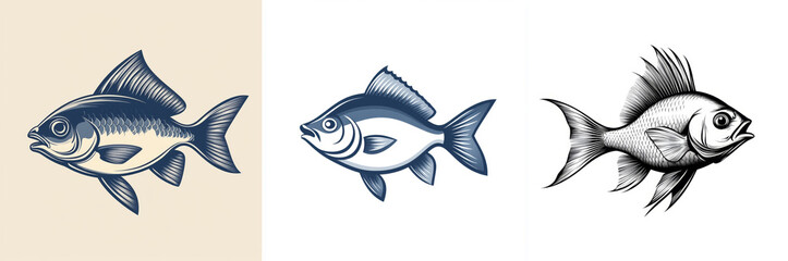 Obraz premium Sleek Minimalist Fish Outline Illustration