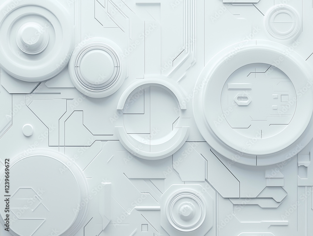 Poster abstract technology background features a striking combination of white and gray hues, adorned with 