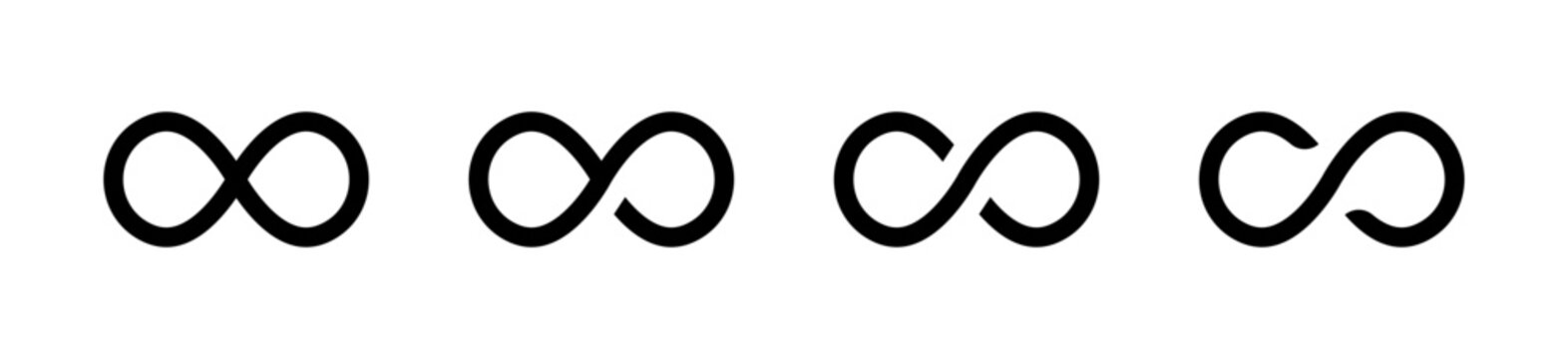 infinity icon set vector infinite, eternity, infinity, endless, loop, unlimited, icons, symbol