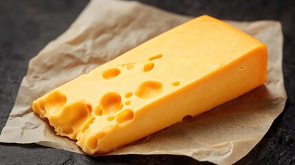 Cubed cheddar cheese on wax paper, ready to be savored.