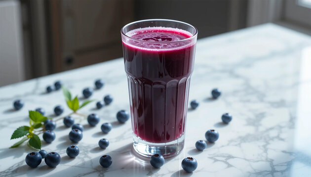 Fresh Blueberry Juice with Berries