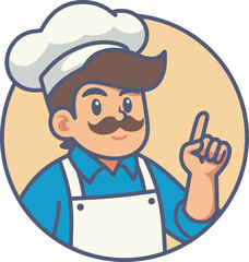 Baker man cartoon design art illustration