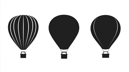 Obraz premium Three Simple Hot Air Balloon Silhouettes