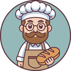 Baker man cartoon design art illustration