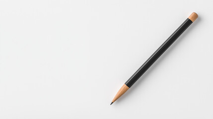 Simple black pencil resting on a clean white background highlighting minimalism and elegance in design aesthetics