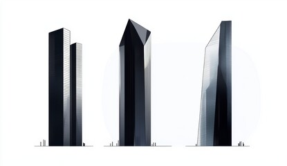 Vector icon of skyscrapers for real estate logo design, vector illustration on a white background