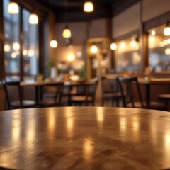 Blurred cafe table top with golden light reflected on it,  bokeh,  blur, table